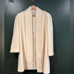 100% Wool Cream Shawl Collar Coat